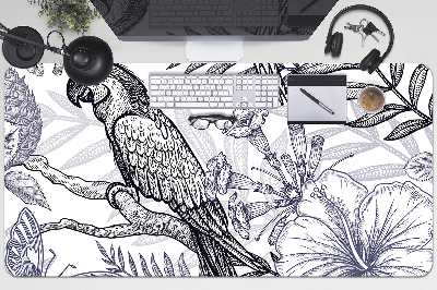 Mata na biurko Rysowana papuga