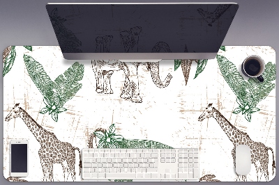 Mata na biurko Żyrafy i Słonie