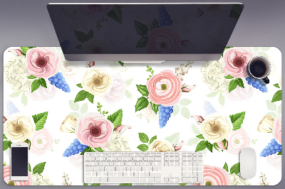 Mata na biurko Rysowane kwiaty