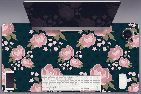 Duża podkładka ochronna na biurko Różowe kwiaty