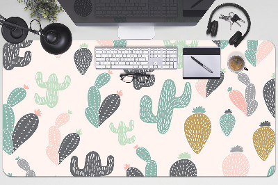 Mata ochronna na biurko Kolorowe kaktusy