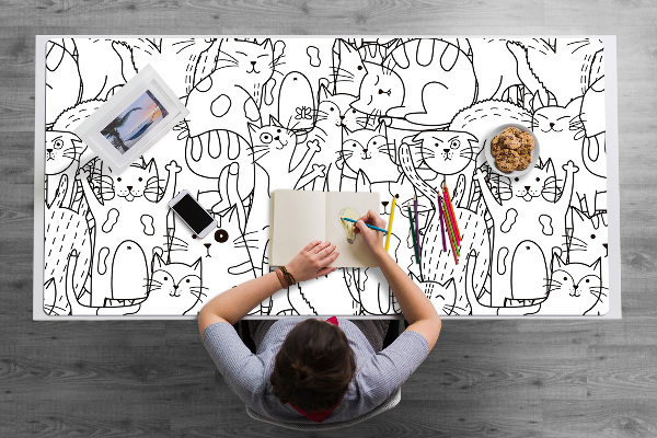 Podkładka na biurko Koty w stylu Doodle