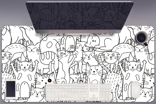 Podkładka na biurko Koty w stylu Doodle
