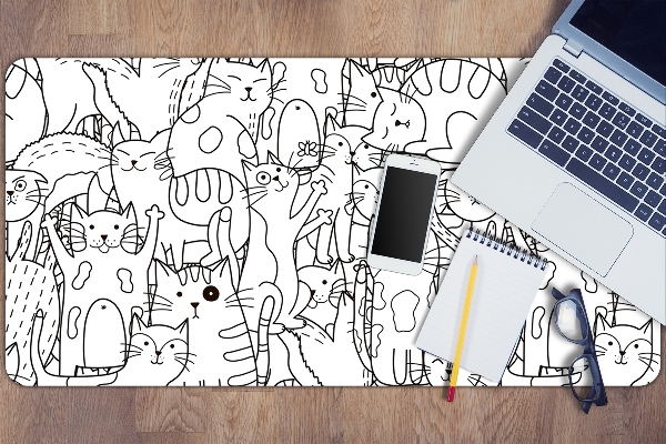 Podkładka na biurko Koty w stylu Doodle