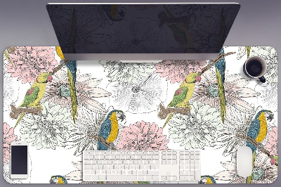 Mata na biurko Papuga i kwiaty