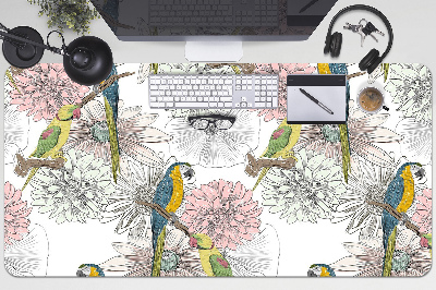 Mata na biurko Papuga i kwiaty