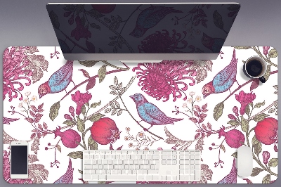 Podkładka na całe biurko Ptaki i kwiaty