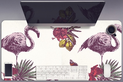 Podkładka na biurko Flamingi & Hibiskus
