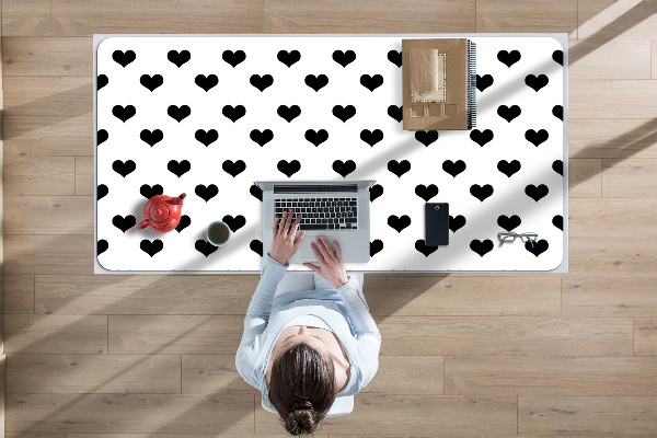 Duża podkładka na biurko Czarne serca