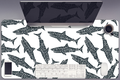 Podkład ochronny na biurko Typografia rekiny