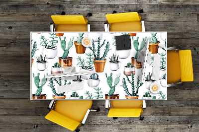 Podkładki na całe biurko Kaktusy w doniczkach