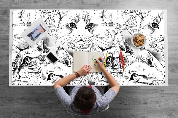 Mata na biurko Szkicowane koty