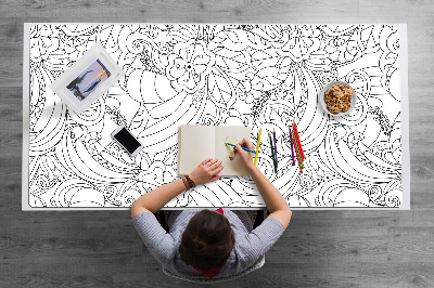 Duża podkładka na biurko dla dzieci Doodle wzór