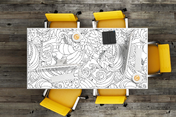Duża podkładka na biurko dla dzieci Doodle wzór