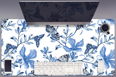 Mata na biurko Błękitne kwiaty