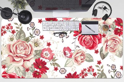 Mata na biurko Czerwone kwiaty