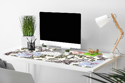 Podkładki na całe biurko Motyle wśród kwiatów