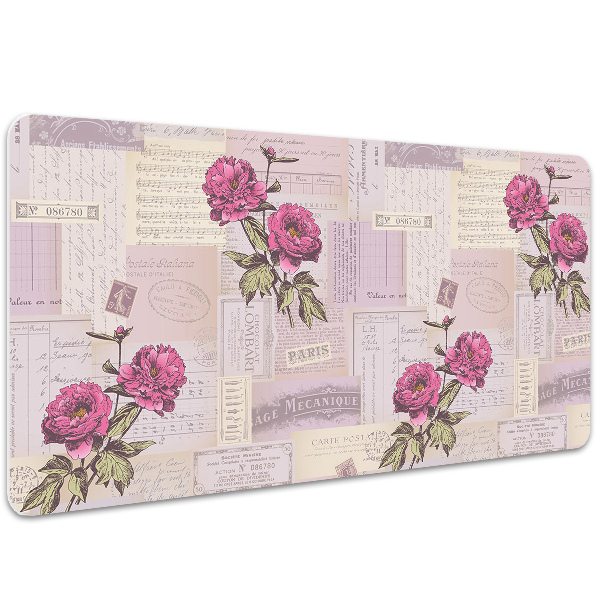 Mata na biurko Papier i peonie