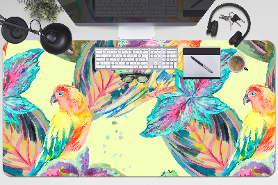 Duża podkładka ochronna na biurko Barwne papugi