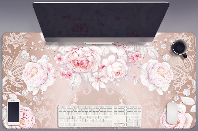 Duża podkładka na biurko dla dzieci Białe róże