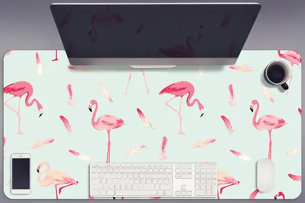 Mata ochronna na biurko Flamingi i pióra