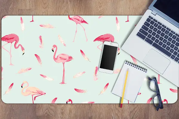 Mata ochronna na biurko Flamingi i pióra