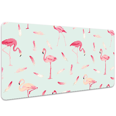 Mata ochronna na biurko Flamingi i pióra