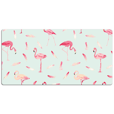 Mata ochronna na biurko Flamingi i pióra