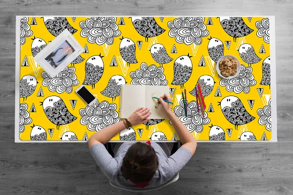 Duża podkładka na biurko Doodle ptaki