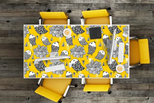 Duża podkładka na biurko Doodle ptaki