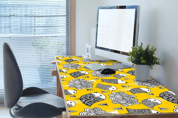 Duża podkładka na biurko Doodle ptaki