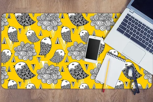 Duża podkładka na biurko Doodle ptaki