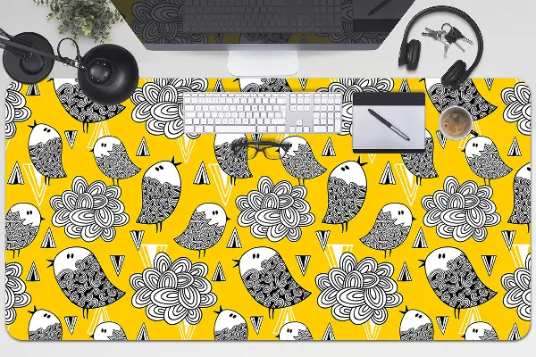 Duża podkładka na biurko Doodle ptaki