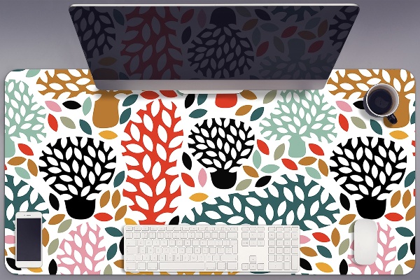 Duża podkładka ochronna na biurko Doodle drzewa