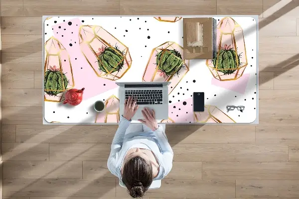 Podkładki na całe biurko Kaktusy geometryczne