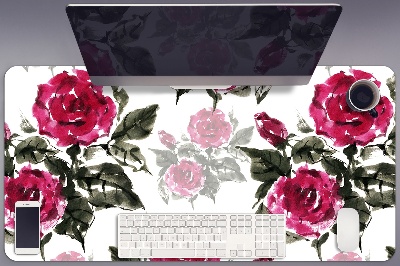 Duża podkładka ochronna na biurko Malowane róże