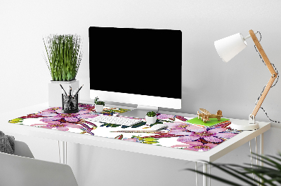 Duża podkładka ochronna na biurko Różowe kwiaty