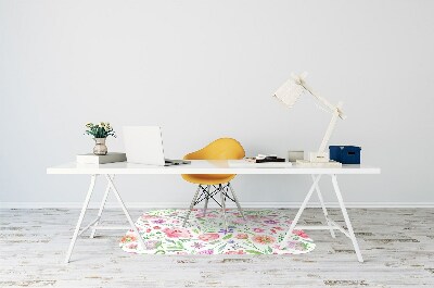 Podkładka pod krzesło obrotowe Malowane kwiaty