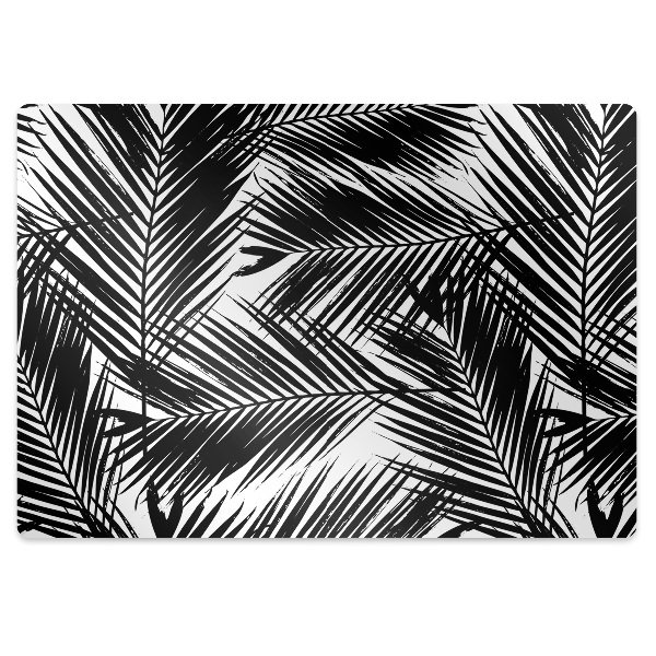 Podkładka pod fotel Czarne liście palmy