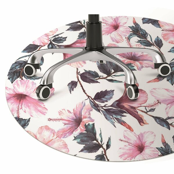Mata pod fotel ochrona paneli Kwiaty hibiskusa
