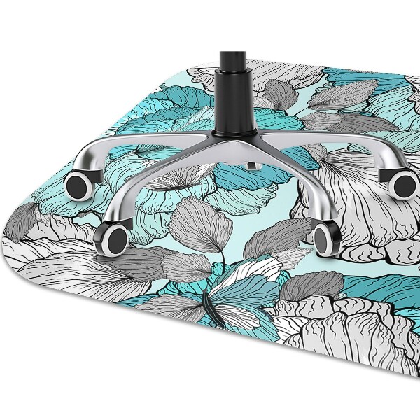 Mata pod fotel biurowy Kwiaty Doodle