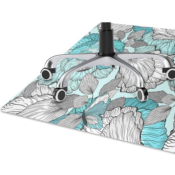 Mata pod fotel biurowy Kwiaty Doodle