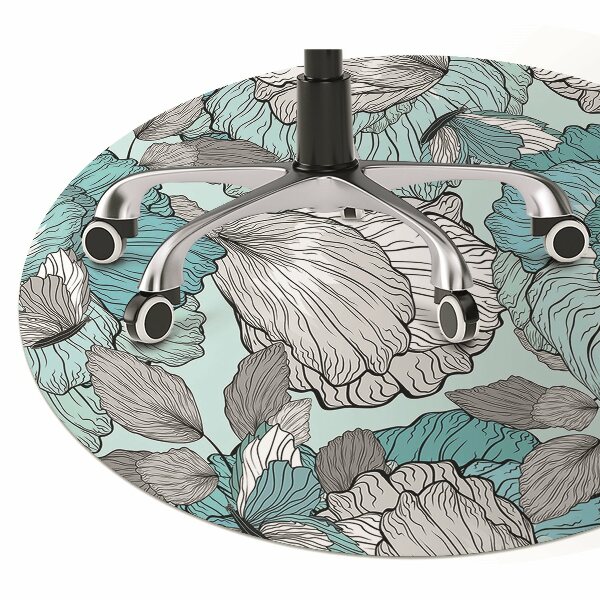Mata pod fotel biurowy Kwiaty Doodle