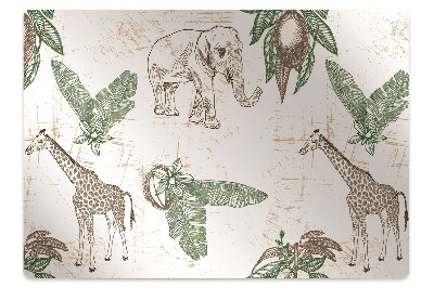 Podkładka pod krzesło obrotowe Żyrafy i Słonie