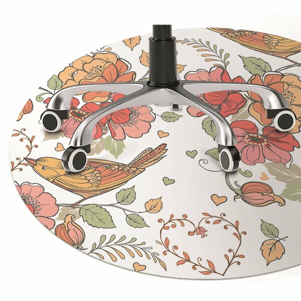 Mata na podłogę pod krzesło Ornament ptaki