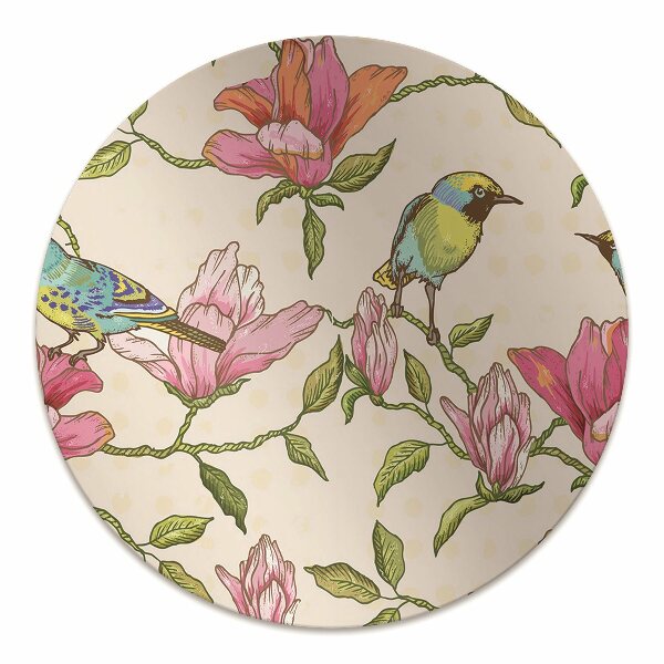 Mata na podłogę pod krzesło Kwiaty i Ptaki