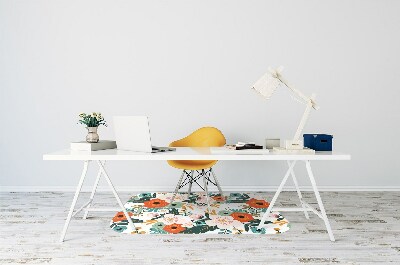 Podkładka pod krzesło obrotowe Kolorowe kwiaty