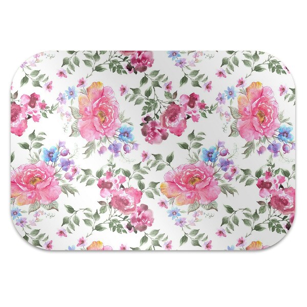 Mata pod krzesło do biura Róże styl vintage