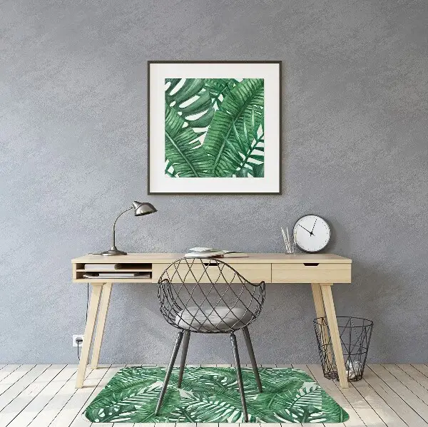 Mata pod fotel biurowy Monstera liść