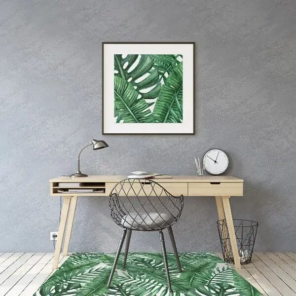Mata pod fotel biurowy Monstera liść